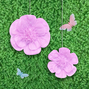 LUV RIBBONS 2 Piece Scallop Tissue Flower