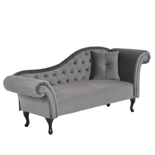 MARLOW HOME CO. Alline Velvet Chaise Lounge