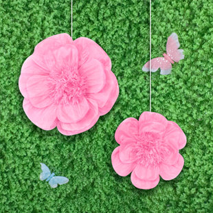 LUV RIBBONS 2 Piece Scallop Tissue Flower