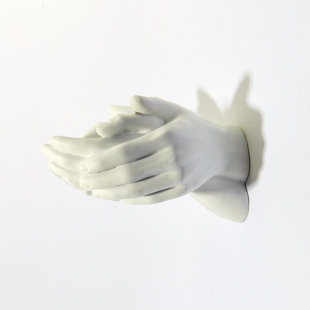 INTERIOR ILLUSIONS Resin White Helping Hands Wall Mount - 9" long