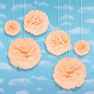 LUV RIBBONS Hanging Pom Pom Tissue Flower