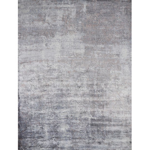 HOMEROOTS Handmade Hand Loomed Viscose Slate Gray Indoor/Outdoor Rug