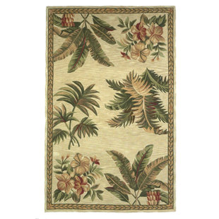 HOMEROOTS Handmade Hand Tufted Wool Ivory/Brown/Gold/Green Indoor/Outdoor Rug