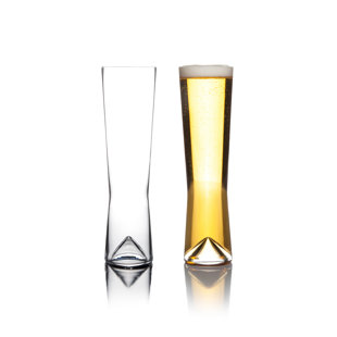 SEMPLI Monti 12.9oz. Handmade Crystal Pilsner Glass Set (Set of 2)