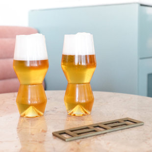 SEMPLI Monti 13oz. Handmade Crystal Craft Beer Glass Set (Set of 2)