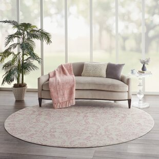 CHARLTON HOME® Yurig Abstract Ivory/Pink Area Rug