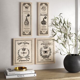 OPHELIA & CO. " Classic French Inspired Hotel Bath Panels And Signs; Cologne And Savon " by N. Harbick 4 - Pieces (Set of 4)