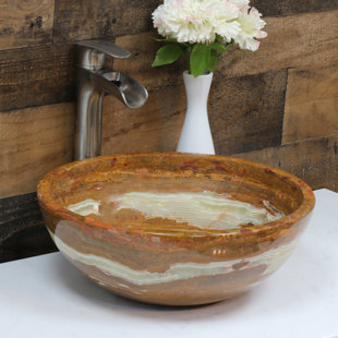 Onyx Marble Designs 16.5'' Stone Circular Bathroom Sink