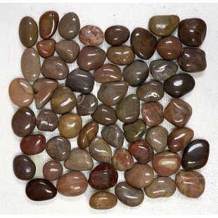 FUSTONE 12'' x 12'' Beveled Natural Stone Pebbles Mosaic Tile