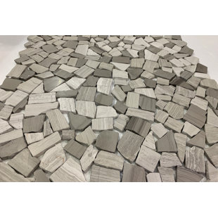 FUSTONE Rustic Birch Random Sized Marble Mosaic Wall & Floor Tile