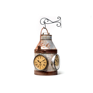 ALMA ARTTE 3 Sided Hanging Clock Made From Iron Milk Carton