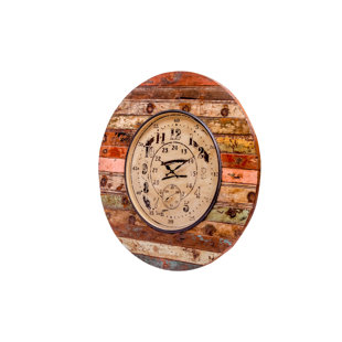ALMA ARTTE Wooden Wall Clock Made From Reclaimed Wood