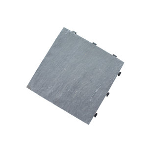 COURTYARD CASUAL FURNITURE Courtyard 11.8" x 11.8" Stone Interlocking Deck Tiles in Gray