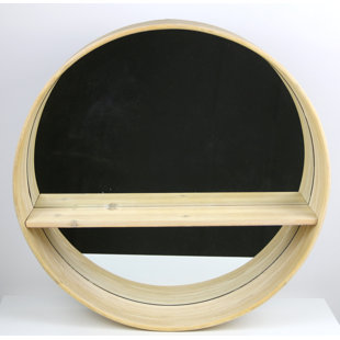 BLOOMSBURY MARKET Westmoreland Wood Flat Wall Mirror with Shelves