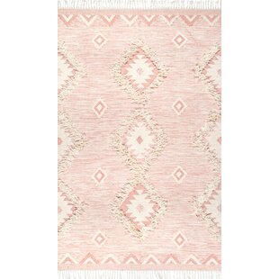 MISTANA™ TEEN Camron Handmade Moroccan Tasseled Wool Pink Rug