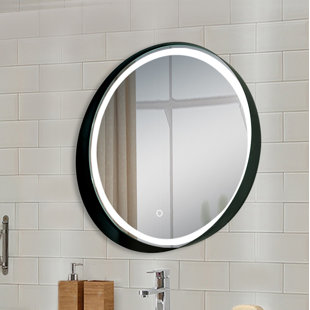 LTL LIGHTED IMPRESSIONS Carlton Round LED Metal Wall Mirror