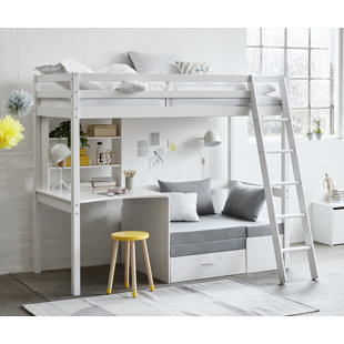 THUKA European Single (90 x 200cm) Mate's & Captain's High Sleeper Loft Bed Bed with Built-in-Desk