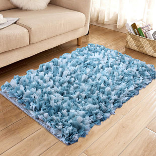 EXCEL HOMETEX Handmade Shag 21' x 34' Teal Indoor / Outdoor Area Rug
