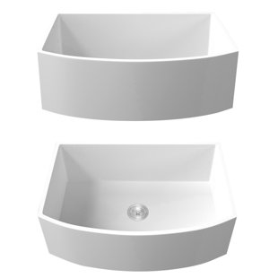 CHEETAH SOURCING 30" L x 19" W Farmhouse Kitchen Sink with Basket Strainer