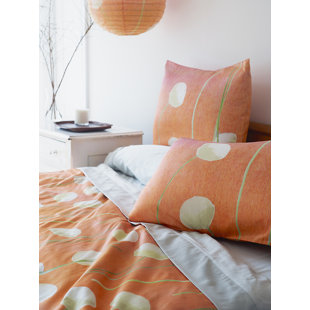 INDIA & PURRY Duvet Cover: Cream Flowers on Orange