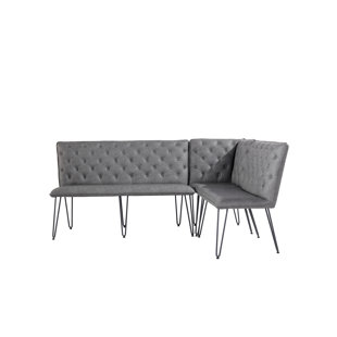 KT FURNITURE Genuine Leather Upholstered Bench