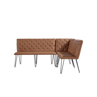 KT FURNITURE Genuine Leather Upholstered Bench