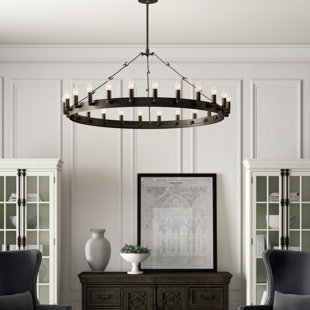 LONGSHORE TIDES Marchelle 24-Light Unique / Statement Wagon Wheel Chandelier
