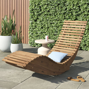 DAKOTA FIELDS Umera 180cm Long Acacia Single Chaise