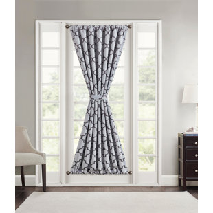 CANORA GREY Shera Lattice Print Geometric Blackout Thermal Rod Pocket French Door Curtain