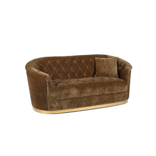 BOLD MONKEY 71" Velvet Round Arm Curved Sofa