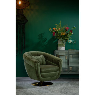DUTCHBONE Member Upholstered Swivel Barrel Chair
