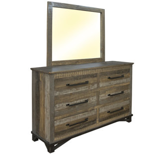 ARTISAN HOME FURNITURE Loft Solid Wood 6 Drawer Double Dresser (MIRROR NOT INCLUDED)