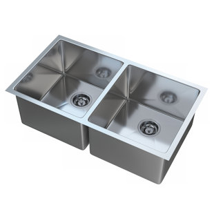 CANTRIO KONCEPTS Cantrio Premium Stainless Steel Double Kitchen Sink with 32" x 18" x 9.25" Dimensions