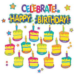 EUREKA® Color My World Birthday Mini Bulletin Board Set (Set of 45)