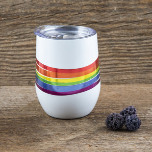 CAMBRIDGE SILVERSMITHS Rainbow Wrap 12 oz Double Wall Stainless Steel Wine Tumbler (Set of 2)