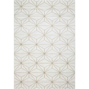 HOMESPACE DIRECT Geometric Machine Woven Rectangle 133 X 195cm White Area Rug