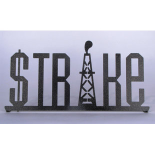 METROTEX DESIGNS 'STRIKE' Shelf Sign Textual Art in Black / Gold Metallic Fleck