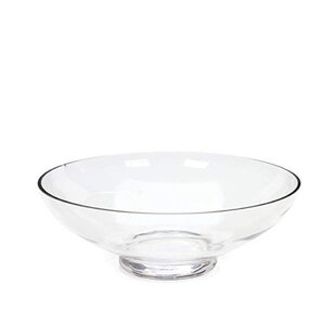 HG GLOBAL Glass Decorative Bowl in Clear