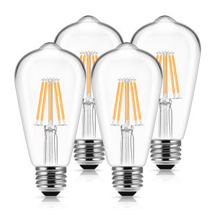 LOHASLED 60 Watt Equivalent ST58 E26/Medium(Standard) Edison LED Light Bulb (Set of 4)