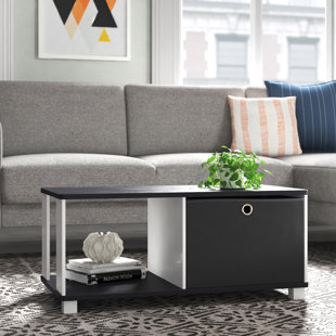 EBERN DESIGNS Barkman Coffee Table with Fabric Bin Storage