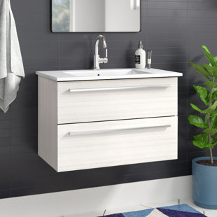 CUTLER KITCHEN AND BATH Silhouette 30" Single Sink Bathroom Vanity with Cultured Marble Top