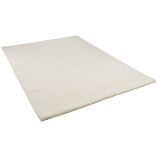 EBERN DESIGNS Pinero Handmade Flatweave Wool White Rug