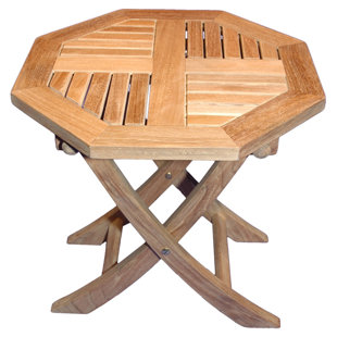 REGAL TEAK Teak Outdoor Folding Side Table