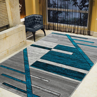 HR HANDCRAFT RUGS Diva Performance Turquoise/Gray Rug