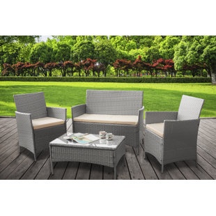 MISTANA 4-Sitzer Lounge-Set Schmier aus Polyrattan mit Polster