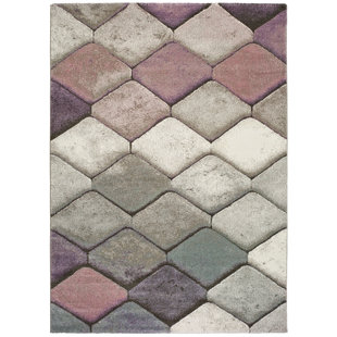 17 STORIES Shaggy-Teppich Alaan in Rosa/Grau