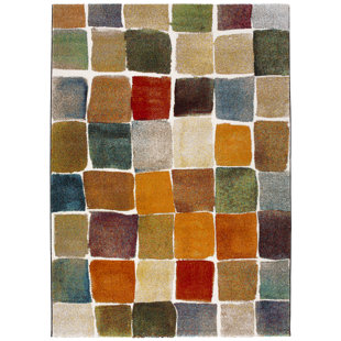 17 STORIES Shaggy-Teppich Alaan in Grau/Orange