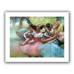 VAULT W ARTWORK ''Four Ballerinas on the Stage' by Edgar Degas Painting Print on Rolled Canvas