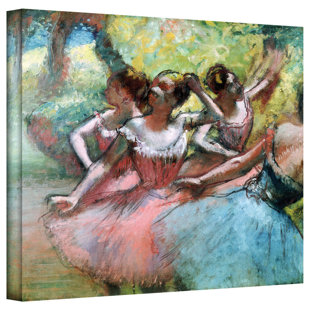 VAULT W ARTWORK Four Ballerinas on the stage by Edgar Degas - Wrapped Canvas Graphic Art Print