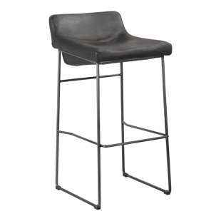 MOE'S HOME COLLECTION Starlet Upholstered Counter Stool with Metal Frame (Set of 2)